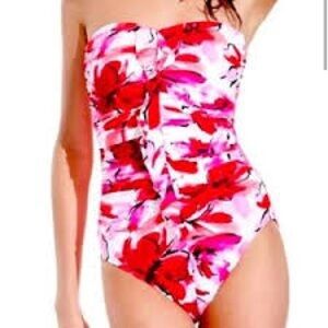 Miraclesuit Pink Floral One Piece Swimsuit Sz 12